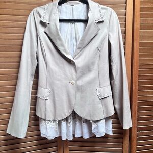 Free People lambskin Lace Jacket